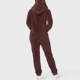 thumbnail image 4 of Black of Friday Deals KIJBLAE Women's Jumpsuit Comfy Lounge Casual Pants Jumpsuit For Girls Home Clothes Loose Couple Fashion Full Length Trousers Solid Color Brown M, 4 of 6