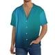 thumbnail image 1 of Fotbe Blue to turquoise Camisa Estampada de Manga Corta para Hombre, Casual de Verano, Estilo Playero, Sin Arrugas-Large, 1 of 5
