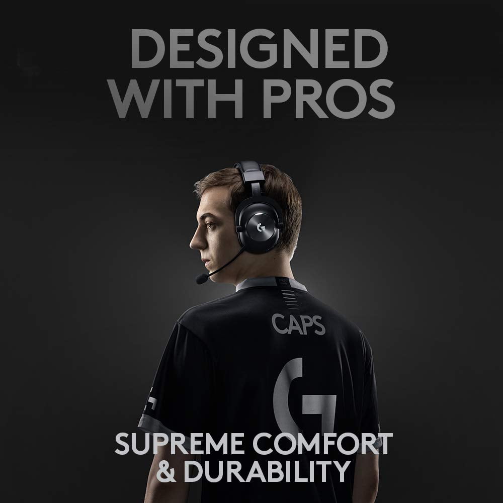 Restored Logitech G PRO X Wireless LIGHTSPEED Gaming Headset with Blue VO!CE Mic Filter Tech, 50 mm PRO-G Drivers, and DTS Headphone:X 2.0 Surround Sound, 20+ Hour Battery Life, for PC, PS5, PS4, Switch, Black (Refurbished)