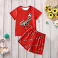 thumbnail image 6 of Hiijoy Big Boy's Casual Outfits Dinosaur Printed Short Sleeve T-Shirt Shorts Set, Sizes 9-10Y, 6 of 8