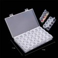 thumbnail image 4 of 28 Slots Nail Art Storage Box Plastic Transparent Display Case Organizer Holder for Rhinestone Beads Ring Earrings, 4 of 7