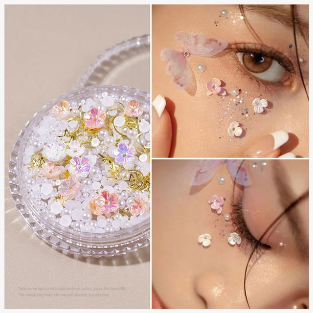 Face Eye Gems Crystal Self-Adhesive Crafted Pearls for Face Nail Body Makeup Festival 001 - Walmart.com