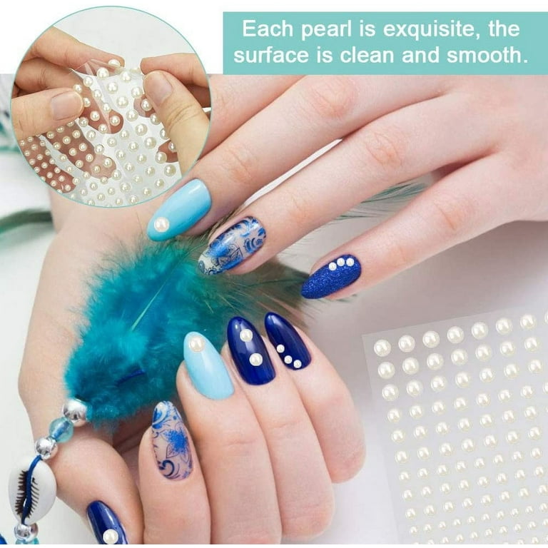 Mixed Size Imitation Pearls Self adhesive Flat Back Sticker - Temu