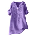 thumbnail image 4 of Tops for Women 3/4 Sleeve V Neck Women Casual Loose Shirt Blouse, 4 of 8