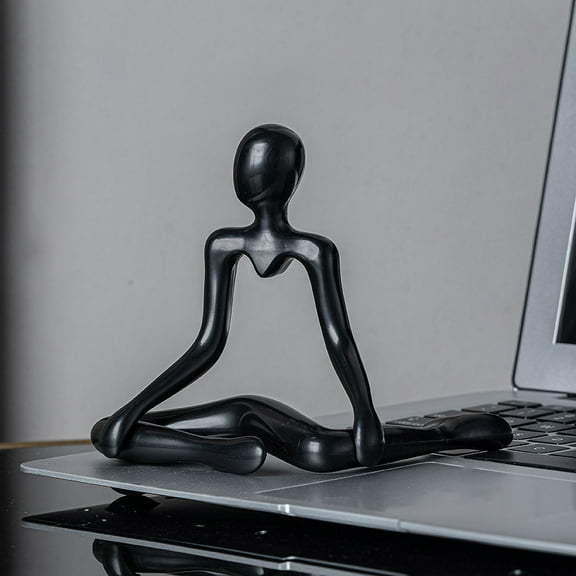 Qonioi Abstract Thinker Figurine, Cute Plastic Sculpture Decor, Modern Art Ornament for Living Room Desk Shelf Decor