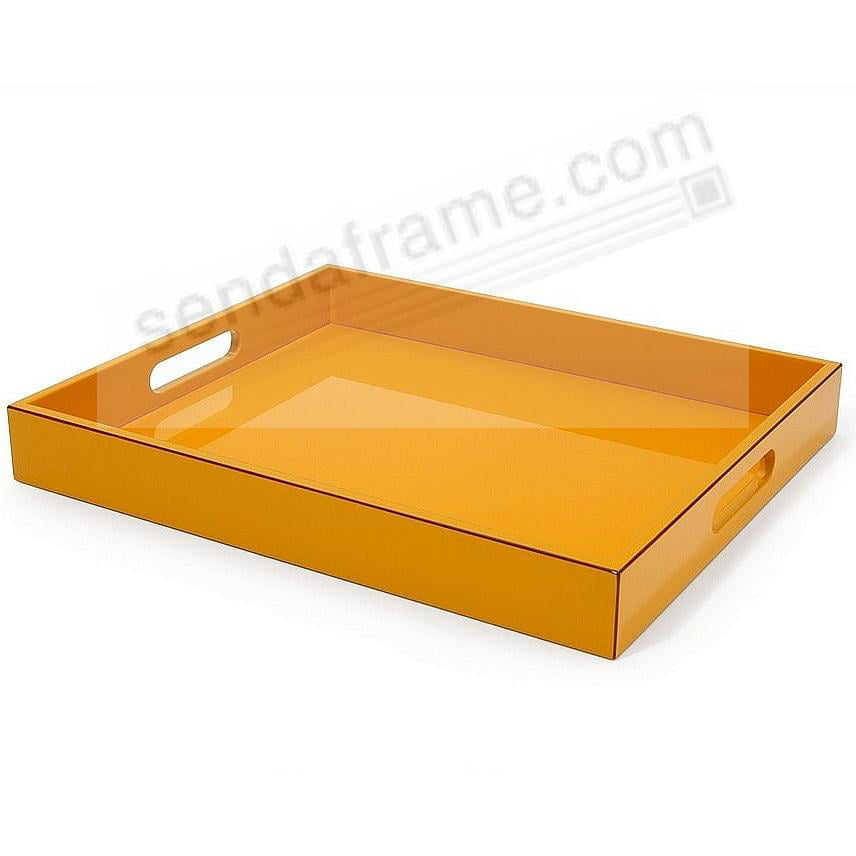 Gold Lacquer Finished Square Tray For Coffee Table Ottoman Serving 40 x 40cm