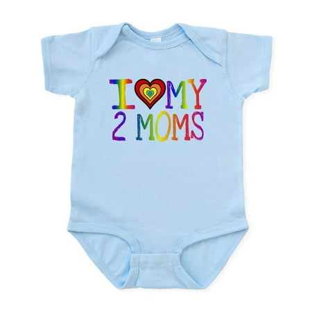 

CafePress - I ≪3 My 2 Moms Infant Bodysuit - Baby Light Bodysuit Size Newborn - 24 Months