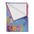 thumbnail image 2 of Spanish Soft Flannel Fleece Throw Blanket, Feliz Cumpleanos Happy Birthday Party with Elephants Flowers Kids Baby Nursery, Cozy Plush for Indoor and Outdoor Use, 50" x 60", Multicolor, by Ambesonne, 2 of 5