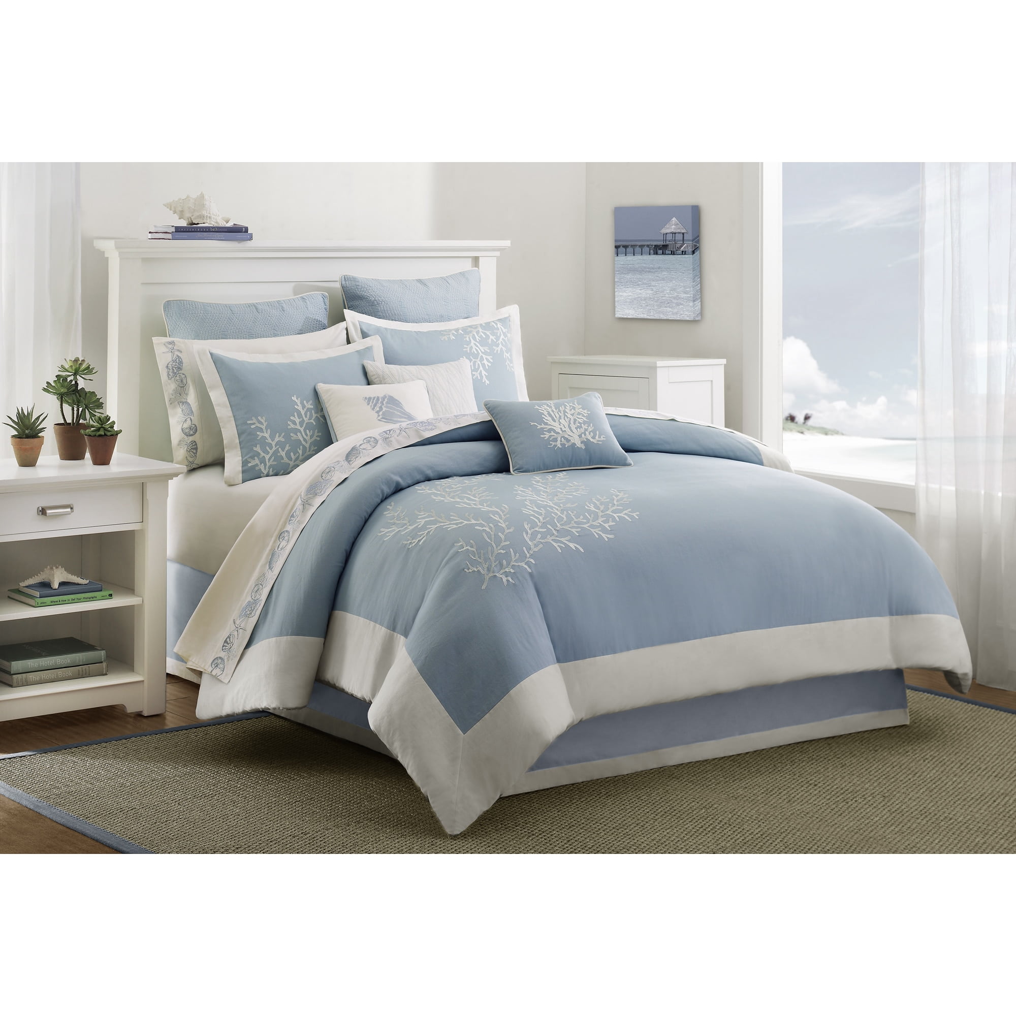 Harbor House Coastline Duvet Cover Mini Set, Full/Queen, Aqua