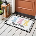 thumbnail image 5 of Rectangle Area Rug 2x3ft, Happy Easter Watercolor Bunnies Non-Shedding Washable Area Rug, Black White Plaid Non Slip Low-Profile Rugs for Living Room, Bedroom Dining Room, 5 of 9