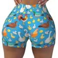 thumbnail image 2 of Fotbe Rooster And Chickens Shorts Sin Costuras – Shorts Deportivos de Cintura Alta para Mujer, Elásticos para Gimnasio, Yoga, Running o Ciclismo-X-Large, 2 of 8