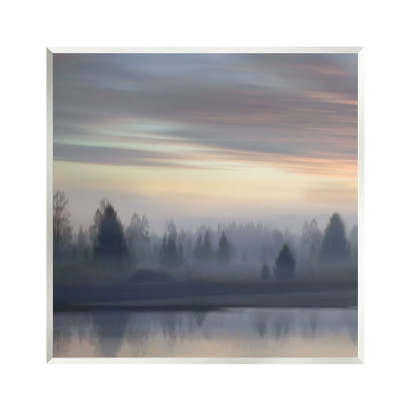 Stupell Industries Woodland Lake Sunset Landscape Painting Unframed Art Print Wall Art, 12 x 12