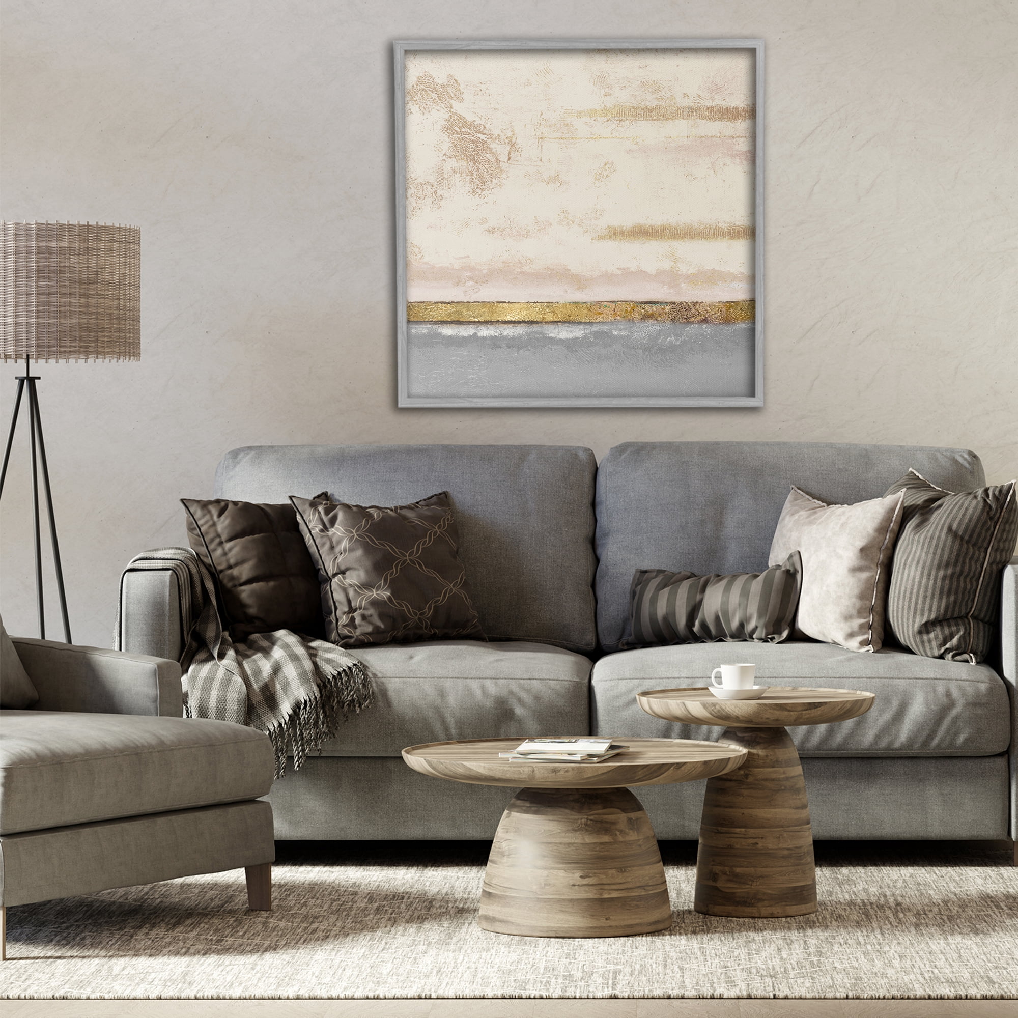 Stupell Industries Soft Sea Abstract Gray Framed Giclee Art, design by Patricia Pinto