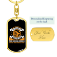 thumbnail image 3 of Journey Not Easy Stainless Steel or 18k Gold Premium Swivel Dog Tag Keychain, 3 of 16
