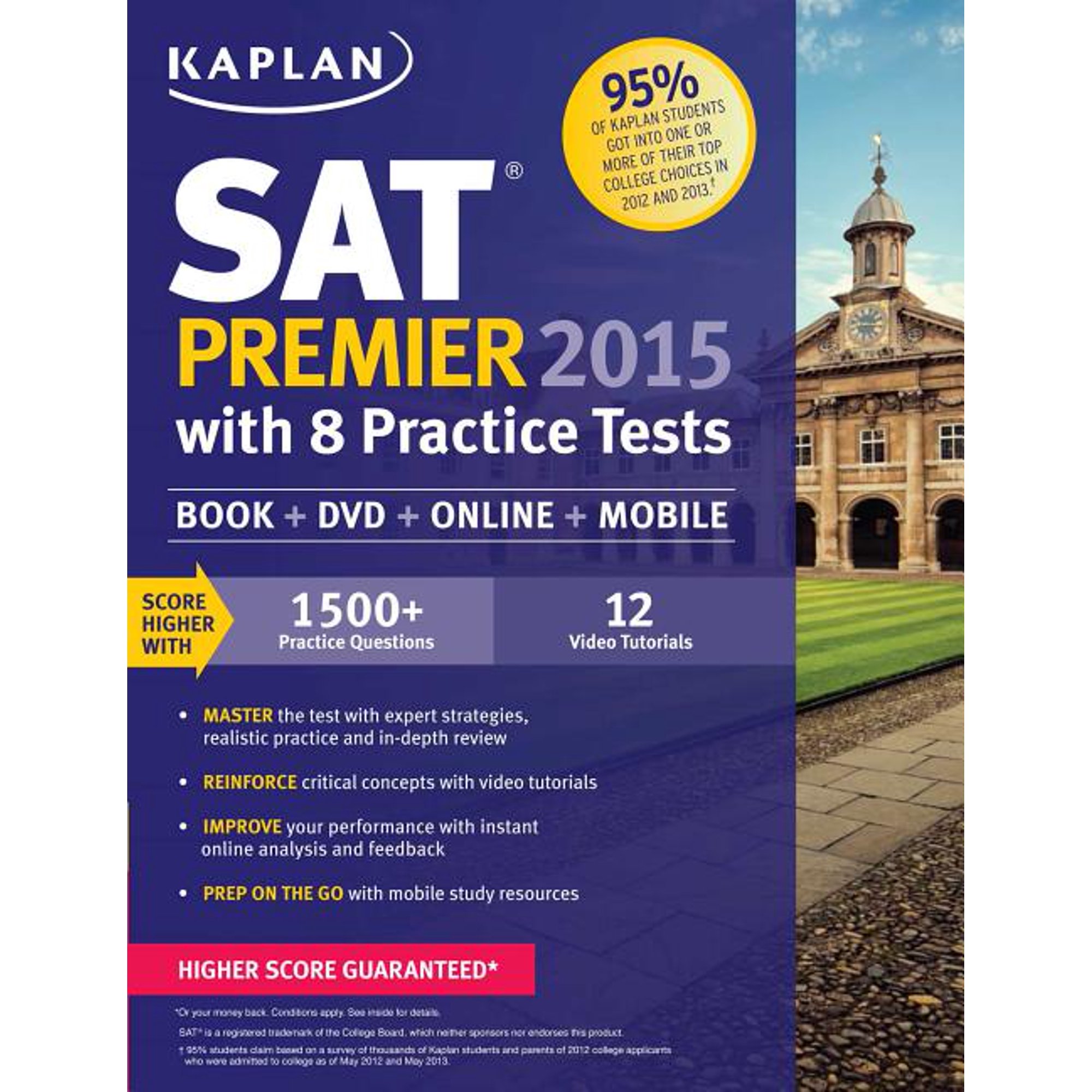 Kaplan Test Prep: Kaplan SAT Premier 2015 with 8 Practice Tests : Book + DVD + Online+ Mobile (Paperback)