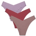 thumbnail image 1 of Conjunto de 3 piezas Braguitas de mujer Braguitas de algodón de seda helada sin marcas para mujer Borde de cintura en forma de V para mujer, 1 of 5