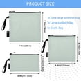 thumbnail image 3 of Dailycode Reusable Ziploc Bags Leakproof Sandwich Snack Freezer Bags Pale Green 3 pack, 3 of 7