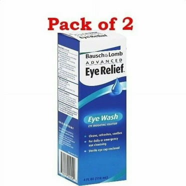 Bausch & Lomb Advanced Irrigating Solution Eye Relief Eye Wash, 4oz, 2-Pack