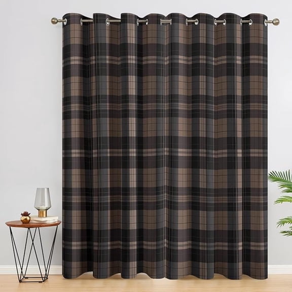 Tartan Blackout Curtains, Farmhouse Plaid Window Curtains & Bedroom Decor Checkered Gingham Curtain For Living Room, Thermal Grommet Drapes 42"W x 96"L (Pack of 2)