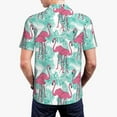 thumbnail image 5 of Vsdgher Flamingo Print Men's Short Sleeve Stretch Polo Shirt, Moisture-Wicking Performance Polo Shirt, 5 of 8