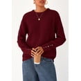 thumbnail image 3 of Suéter PRETTYGARDEN Burdeos Cuello Redondo con Botones XL, 3 of 8