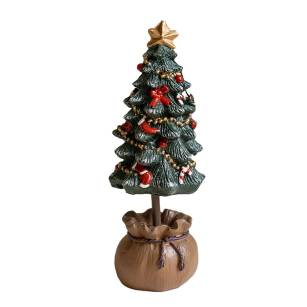 Adorno de árbol de Navidad de resina Mini decoraciones de árbol de Navidad Decoración de mesa con Grande