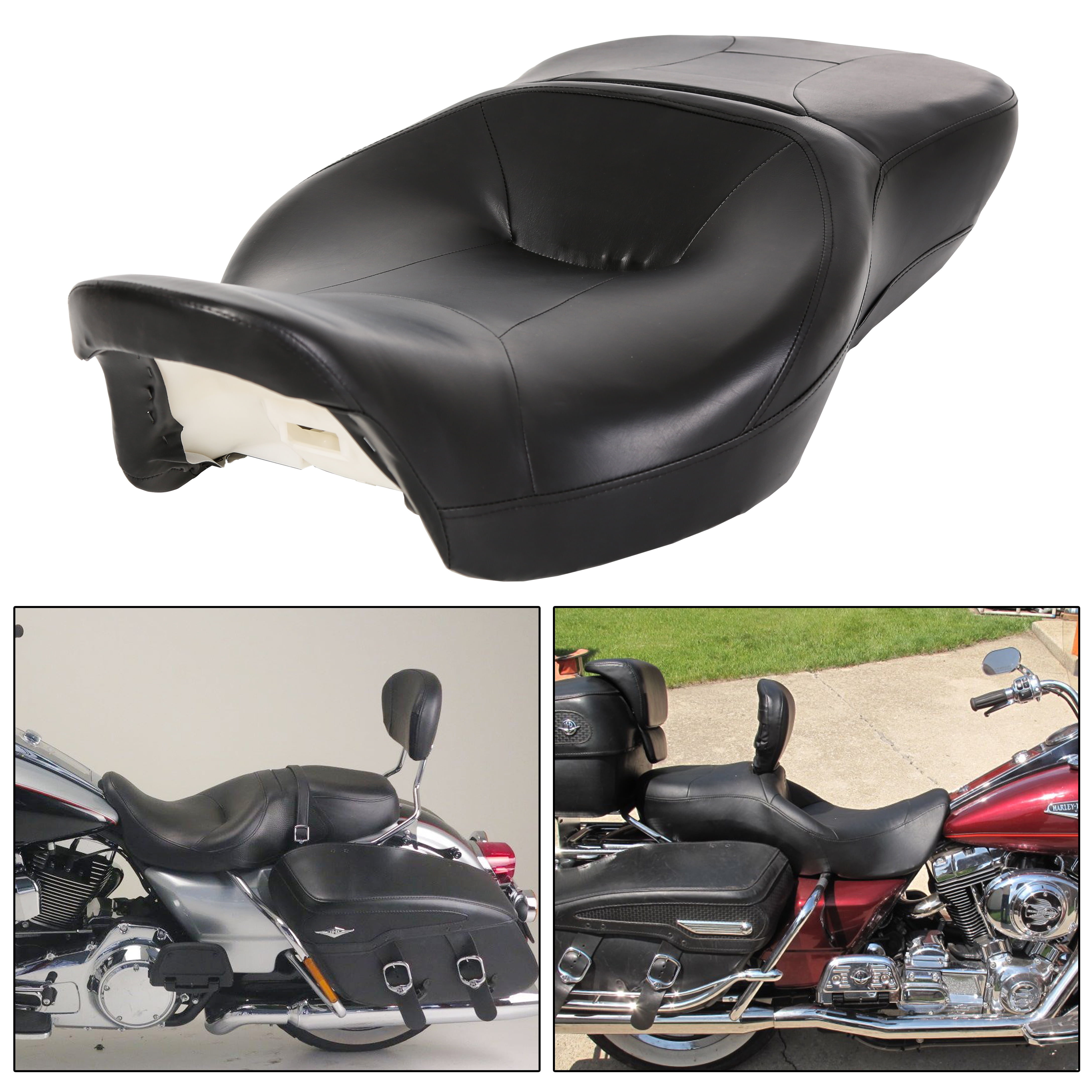 Hammock Driver Passenger Seat For Harley Touring Road King Street Road Electra Glide Ultra Limited Tri Glide 2009-2022 