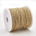 thumbnail image 3 of 1roll Iron Cuban Link Chains Chunky Curb Chains with Spool Unwelded Textured Light golden 6x4x1mm, 3 of 3