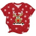 thumbnail image 4 of IWRICH Christmas T Shirts Plus Size for Women Round Neck Short Sleeve Tops Holiday Reindeer Printed Loose Casual Tees Red XXL, 4 of 4