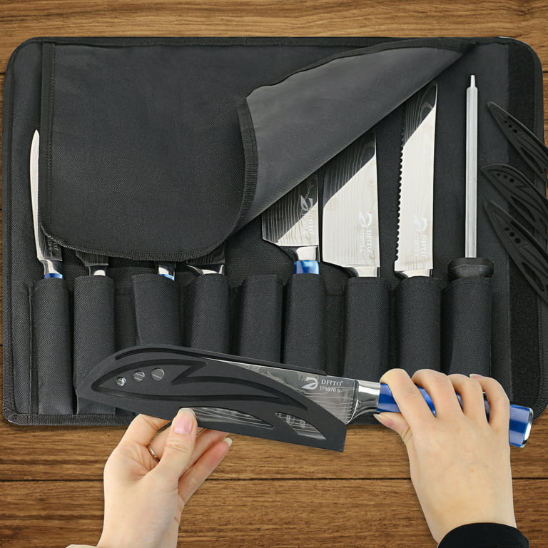 9-Piece Kitchen Knife Set in Carry Case - Ultra Sharp Chef Knives with  Ergonomic Handles - Professional Japanese Chef's Knife Set with Paring