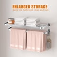 thumbnail image 4 of NICETAKU 23inches Towel Racks for Bathroom Towel Shelf with Double Towel Bars Lavatory Wall Mount Holder with Hooks Stainless Steel Hotel Bath Rack (Silver), 4 of 9