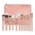thumbnail image 1 of Professional Makeup Brushes - 15 Pieces - Pink, 1 of 5