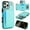Mint, variant on Crossbody Wallet Case Compatible for iPhone 16 Pro Max, Folio Card Holder PU Leather Magnetic Clasp Shoulder Strap Purse Phone Case for iPhone 16 Pro Max Protective Cover, Blue