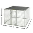 thumbnail image 2 of Chain Link Portable Outdoor Dog Kennel | Outdoor Dog Kennel Measures 6ft x 6ft x 4ft & Includes Sunscreen, 2 of 4