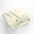 thumbnail image 3 of Couture Charm California King (72"x84") Fitted Sheet - Bottom Sheet Fits Upto 6-9" Deep Pocket - Soft 600-TC Egyptian Cotton - Easy Care -1 Fitted Sheet Only (Solid, Ivory), 3 of 4