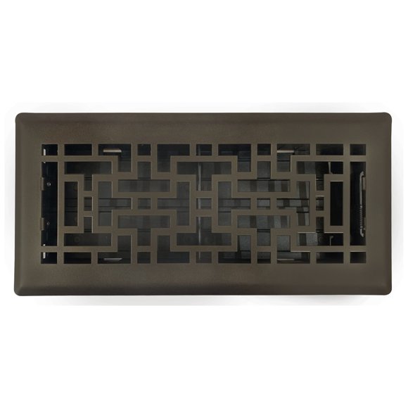Registro de suelo Sierra Grates Oriental, 10 x 25 cm, color bronce metalizado