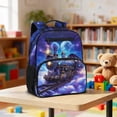 thumbnail image 5 of HUIACONG 13.5 Inch Galaxy Steam Train Kids School Backpack Adjustable Padded Shoulder Straps Water Resistant Multi Pocket Scratch Resistant Lightweight Large Capacity Bookbag for Toddler Elementary, 5 of 7