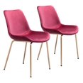 thumbnail image 1 of homeroots kitchen & dining 394695 Tony Dining Chair (Set of 2) Red & Gold, 1 of 1