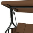 thumbnail image 5 of Dextrus 3-Seat Porch Swing Bed with Canopy & Cushion for Adults in Garden, Poolside, Balcony (Brown), 5 of 11