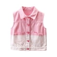 thumbnail image 7 of Girls Classic Blue Jean Vest Embroidered Little Bear Bow Toddler Outerwear Casual Cute Coat, 7 of 7
