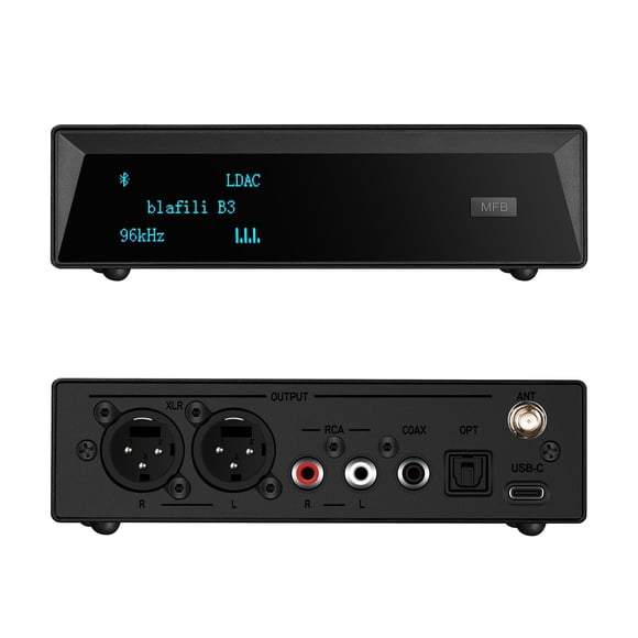 blafili B3 Professional XLR Bluetooth v5.1 Receptor de música, LDAC y aptX HD Streamer, ESS DAC incorporado, RCA analógico, salidas digitales ópticas y COAXIALES, para mezclador de audio, parlantes DJ