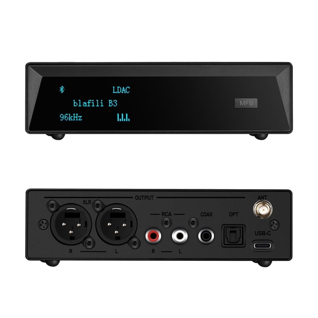 blafili B3 Professional XLR Bluetooth v5.1 Receptor de música, LDAC y aptX HD Streamer, ESS DAC incorporado, RCA analógico, salidas digitales ópticas y COAXIALES, para mezclador de audio, parlantes DJ