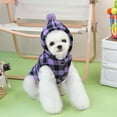thumbnail image 2 of Hobeauty Pet Cotton Coat Plaid Dog Hoodie Sweater Winter Pet Sweater with Hood for Small Dogs Cats Indoor Outdoor Pet Clothing, 2 of 8