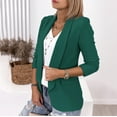 thumbnail image 4 of Uooqdmx Blazers for Women Suits Solid Colour Lapel Pocket Suit Jacket Blazers for Women Business Casual Green 2XL, 4 of 7