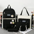 thumbnail image 4 of Mochila escolar para niños de preescolar a secundaria | Mochila de lona de gran capacidad, bolso bandolera, estuche para lápices | Bolsa ligera y duradera con cremallera para viajes escolares y, 4 of 5