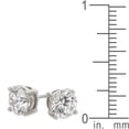 thumbnail image 3 of Precious Stars Sterling Silver 6.5mm Round Cubic Zirconia Stud Earrings, 3 of 3
