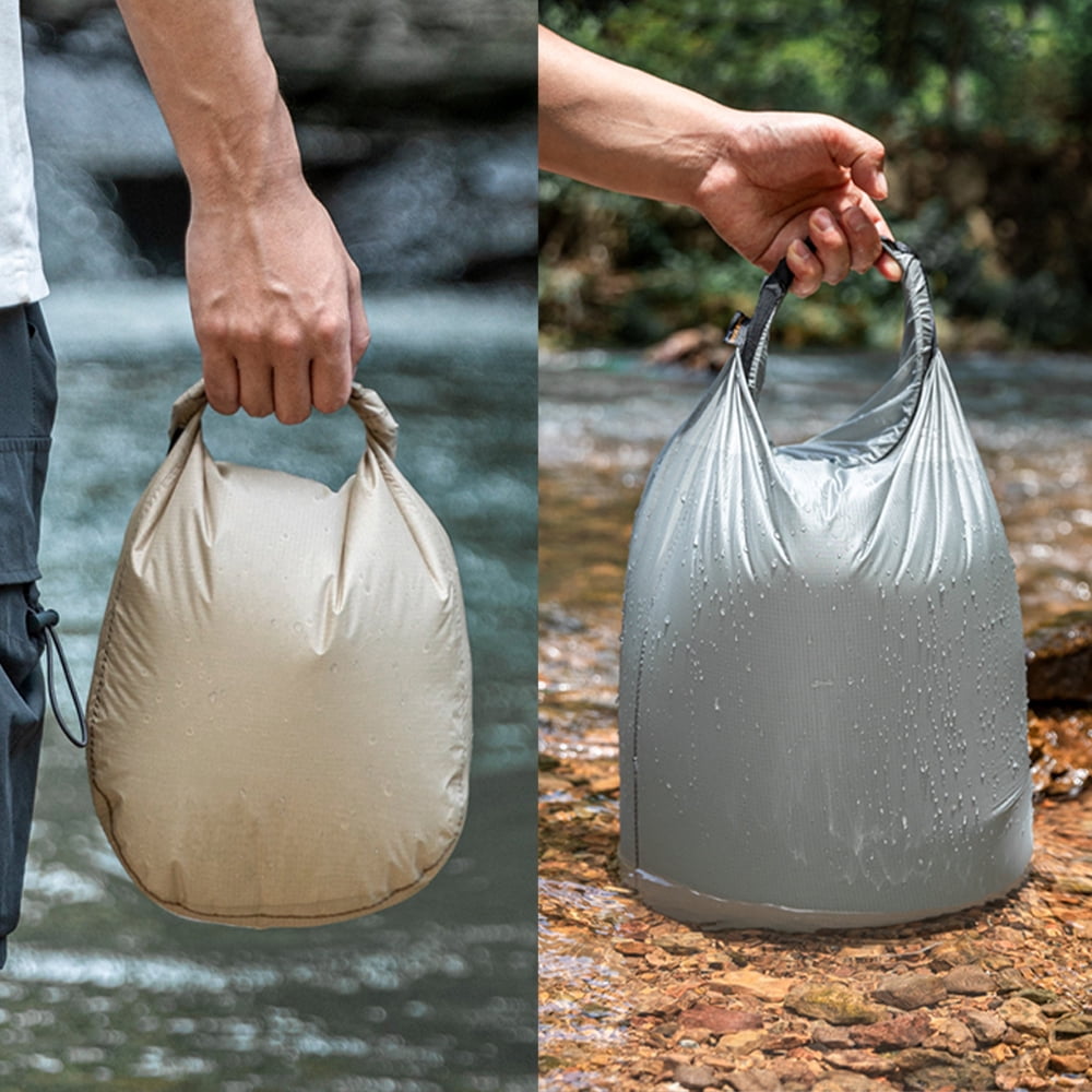 Rupoun Outdoor Waterproof Dry Bag Silicon Coated Nylon Camping Drifting Swimming Clothes Storage Sack in Gray M (7.87 inches / 20 cm) Lightweight & Easy Clean Ideal For River Trekking