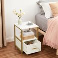 thumbnail image 4 of VECELO Nightstand with Drawer, Industrial End Table Sofa Side Table for Bedroom Living Room Office, Gold, 4 of 10