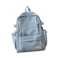 thumbnail image 3 of Mochila de moda, informal, con bolsillo frontal, de nailon, para regalo de cumpleaños Azul, 3 of 9