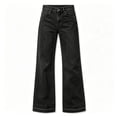 thumbnail image 5 of ClodeEU Women Low Rise Straight Leg Flare Bootcut Jeans,Casual Vintage Bell Bottom Denim Pants Black,Women's Plus L, 5 of 5